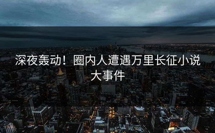 深夜轰动！圈内人遭遇万里长征小说大事件