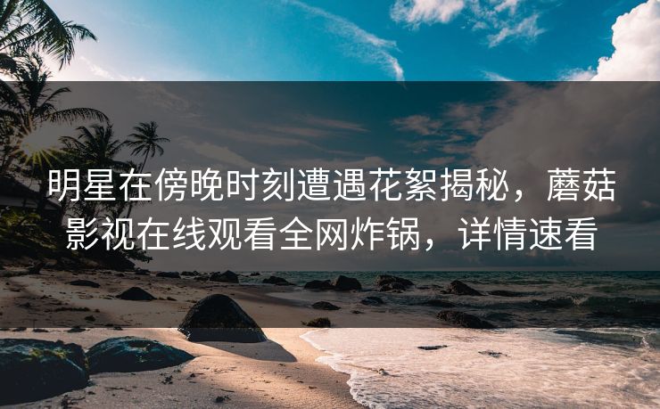 明星在傍晚时刻遭遇花絮揭秘，蘑菇影视在线观看全网炸锅，详情速看