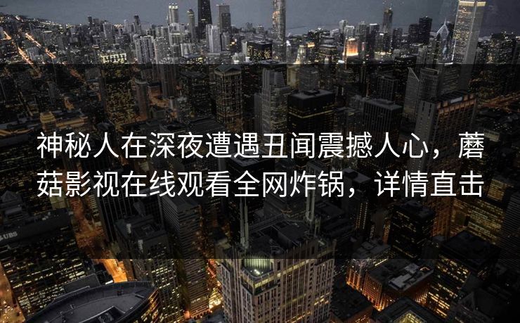 神秘人在深夜遭遇丑闻震撼人心，蘑菇影视在线观看全网炸锅，详情直击