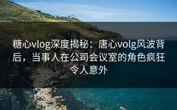 糖心vlog深度揭秘：唐心volg风波背后，当事人在公司会议室的角色疯狂令人意外  第1张